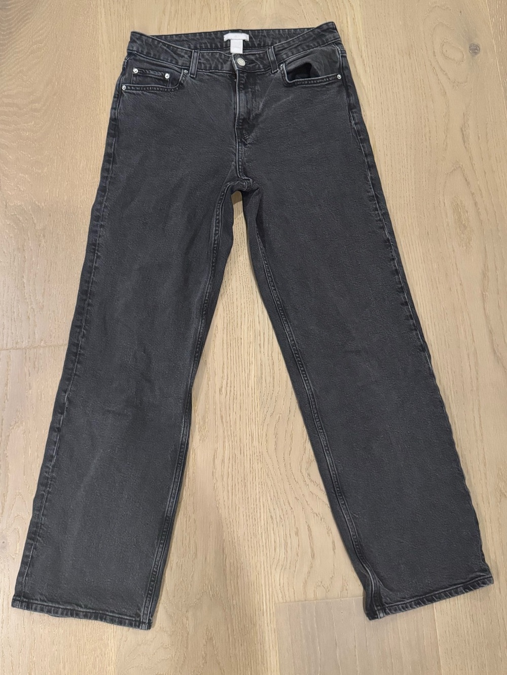H&M Black Straight-Leg Jeans